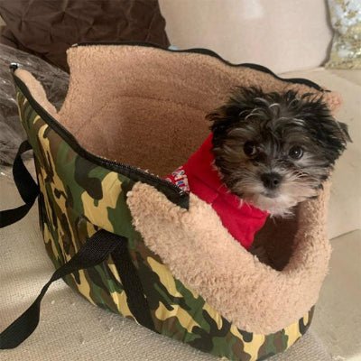 chien sac de transport designbag lit armee