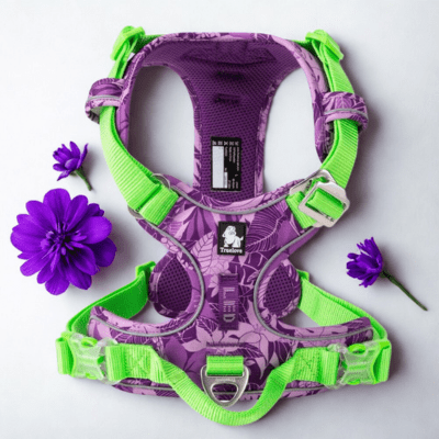 harnais chien anti traction truelove camouflage mauve caroussel