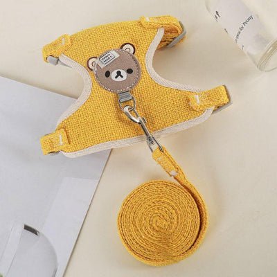 harnais pour chiots calinou jaune complet