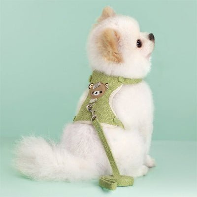 harnais pour chiots calinou vert