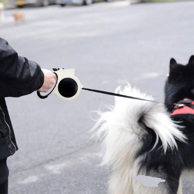 laisse a enrouleur pour chien nightglow blanc