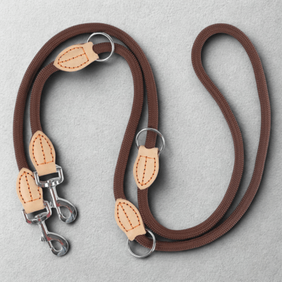 laisse mains libres pour chiens multitrack chocolat