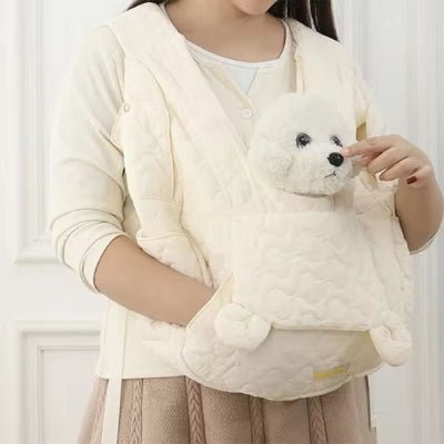 sac de transport chien cutebag beige confort