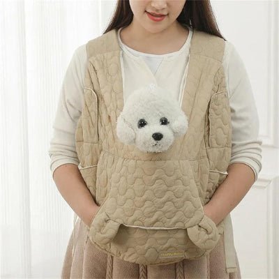 sac de transport chien cutebag beige devant