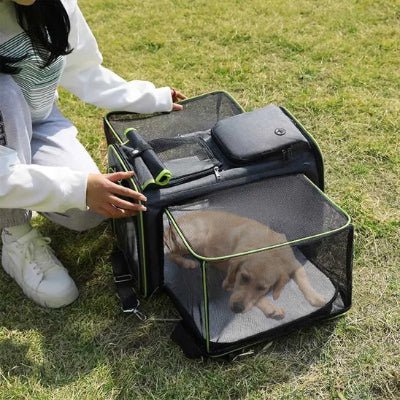 sac de transport pour chien multibag vert lit