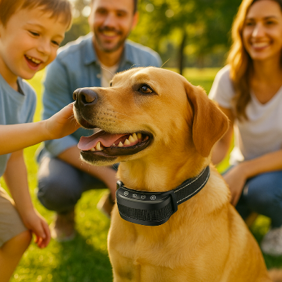 collier de dressage chien obeylis noir chien heureux