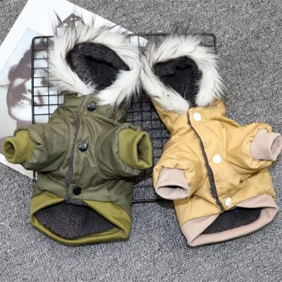 manteau chien minifluff vert kaki
