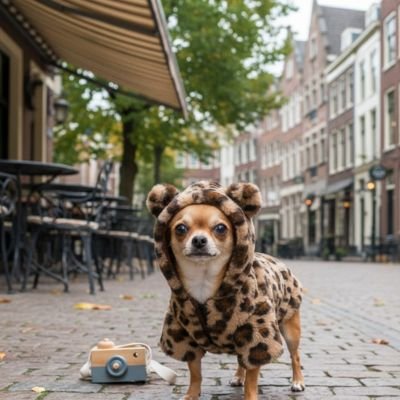 Manteau Chien polar marron leopard