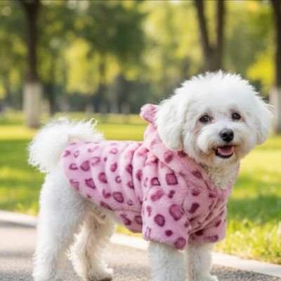 Manteau Chien polar rose leopard