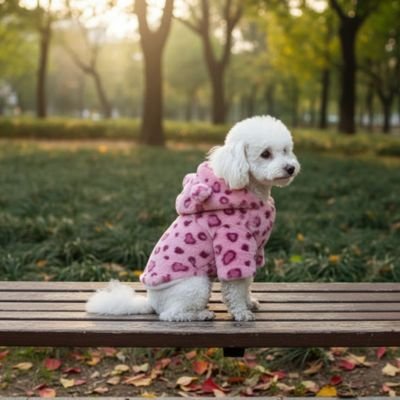 Manteau Chien polar rose