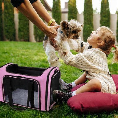 sac de transport pour chien praticobag rose